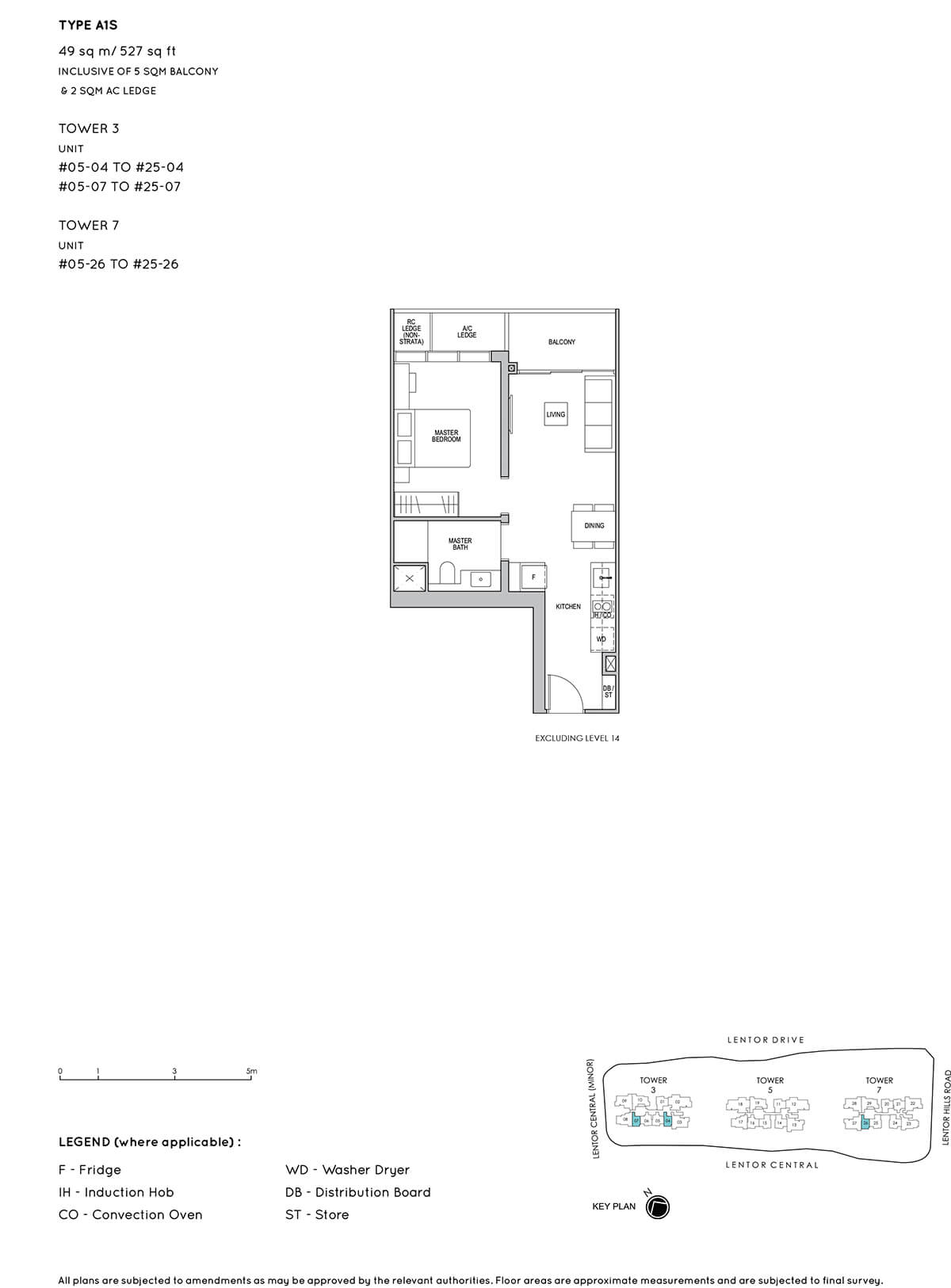 Lentor Modern 1-Bedroom Floorplan