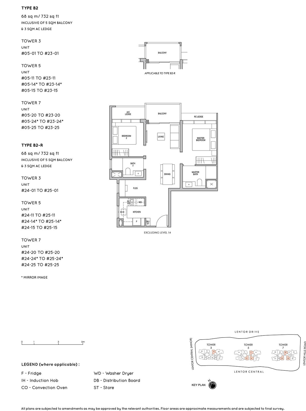 Lentor Modern 2-Bedroom Floorplan Type B2
