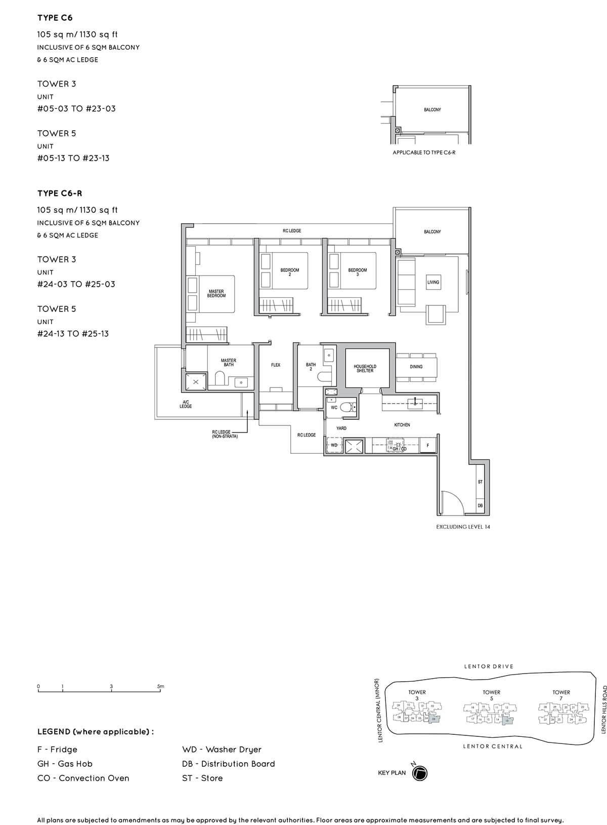 Lentor Modern 3-Bedroom Floorplan Type C6